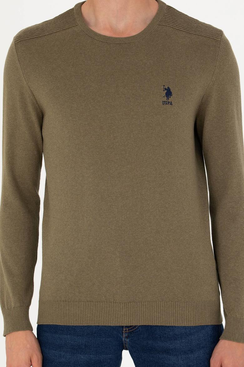 Erkek Haki Melanj Basic Kazak - 50269003135