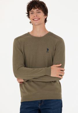 Erkek Haki Melanj Basic Kazak - 50269003135