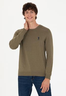 Erkek Haki Melanj Basic Kazak - 50269003135