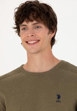 Erkek Haki Melanj Basic Kazak - 50269003135