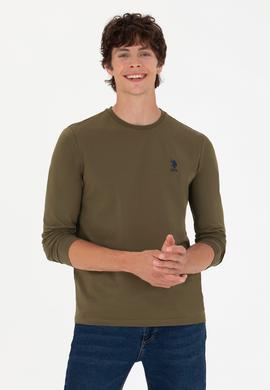Erkek Haki Basic Sweatshirt - 50269393077