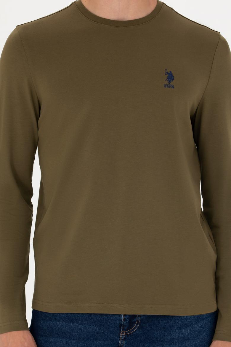 Erkek Haki Basic Sweatshirt - 50269393077
