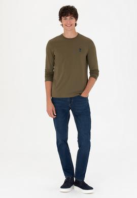 Erkek Haki Basic Sweatshirt - 50269393077