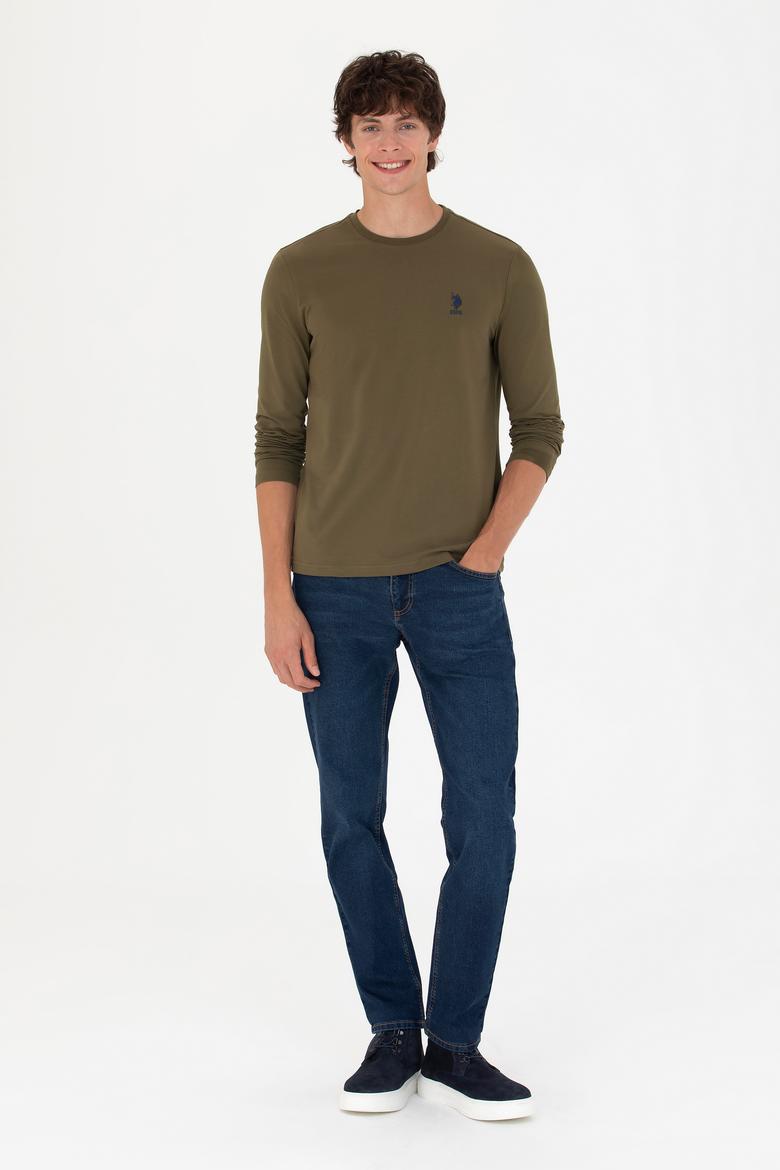 Erkek Haki Basic Sweatshirt - 50269393077