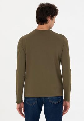 Erkek Haki Basic Sweatshirt - 50269393077
