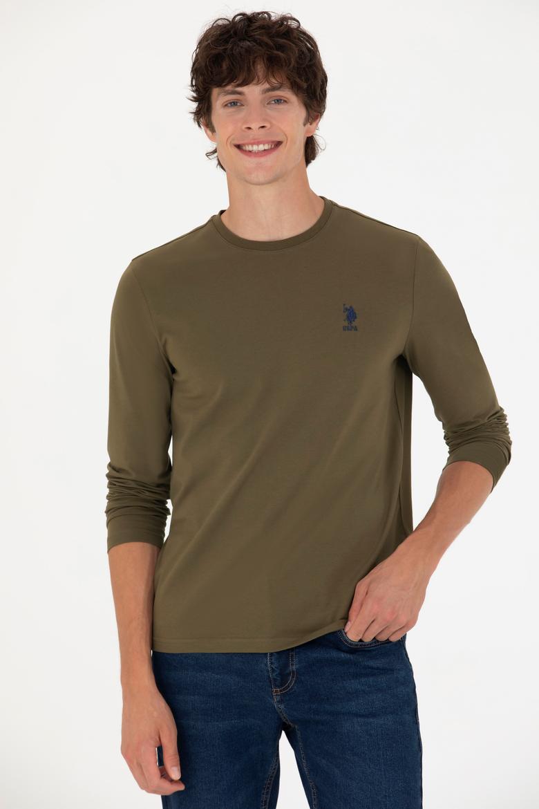 Erkek Haki Basic Sweatshirt - 50269393077