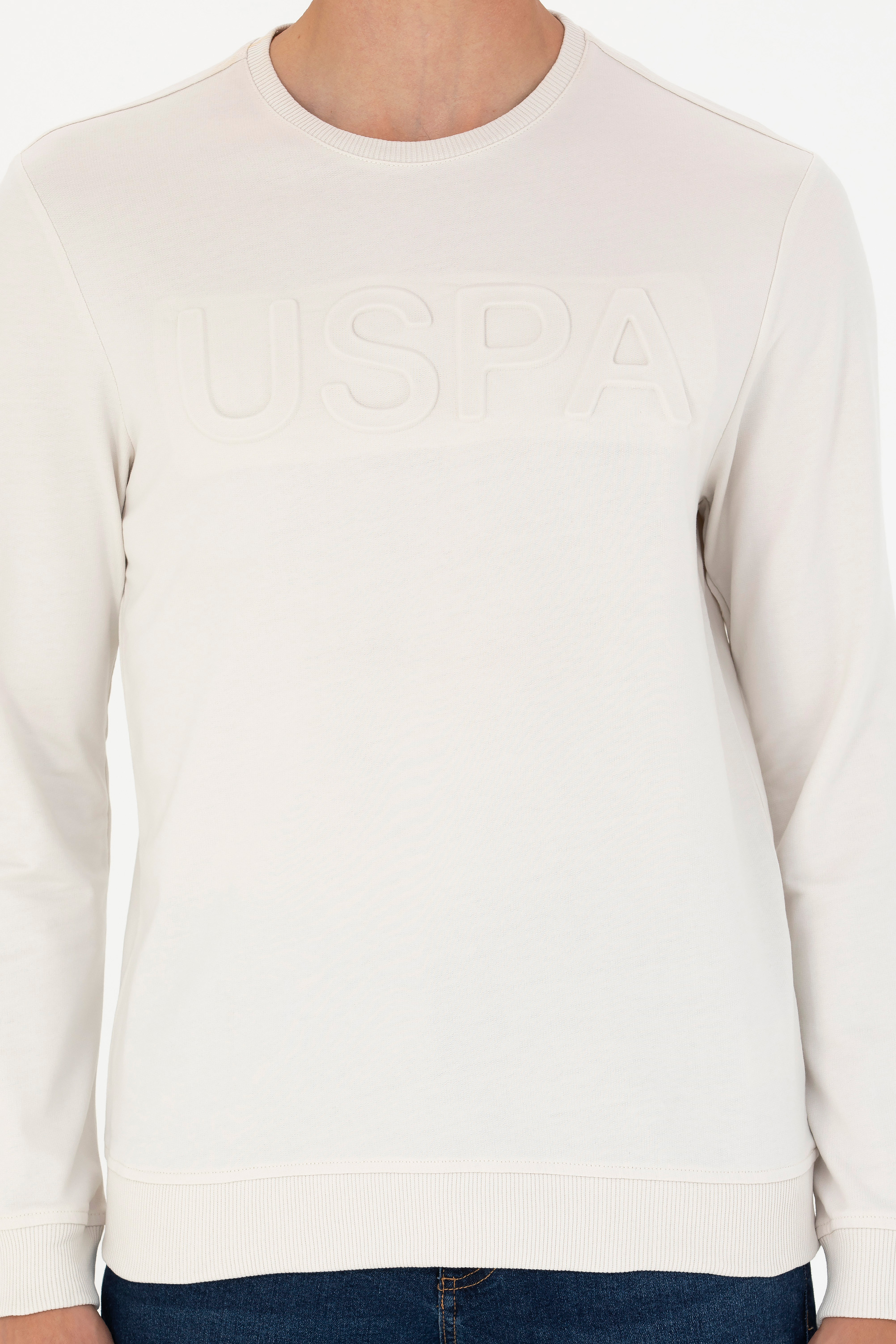 Erkek Taş Basic Sweatshirt - Image 7