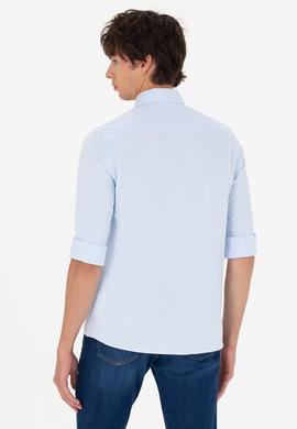 Erkek Açık Mavi Uzun Kollu Basic Gömlek - 50271269013