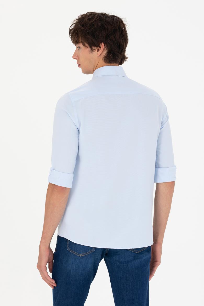 Erkek Açık Mavi Uzun Kollu Basic Gömlek - 50271269013
