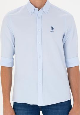 Erkek Açık Mavi Uzun Kollu Basic Gömlek - 50271269013