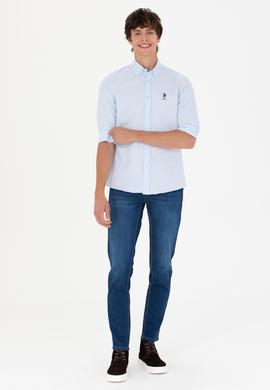 Erkek Açık Mavi Uzun Kollu Basic Gömlek - 50271269013