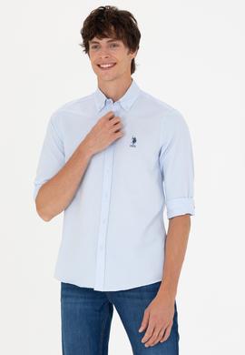 Erkek Açık Mavi Uzun Kollu Basic Gömlek - 50271269013