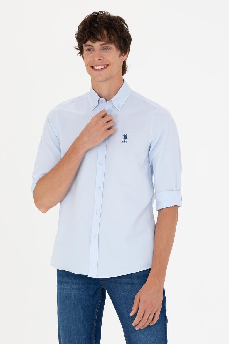 Erkek Açık Mavi Uzun Kollu Basic Gömlek - 50271269013