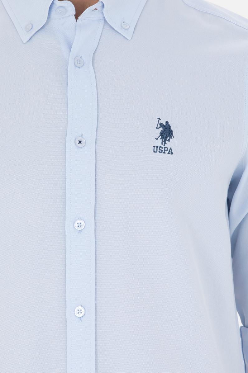 Erkek Açık Mavi Uzun Kollu Basic Gömlek