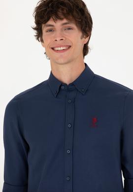 Erkek Lacivert Uzun Kollu Basic Gömlek - 50271269029