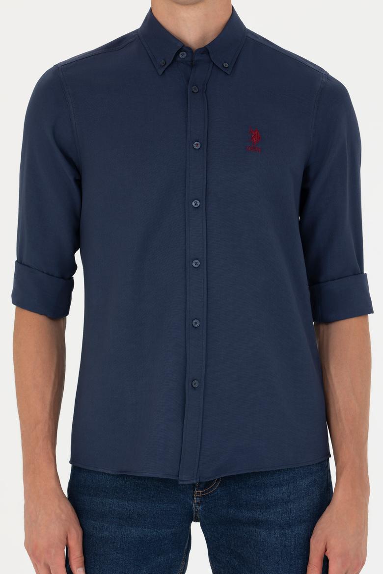 Erkek Lacivert Uzun Kollu Basic Gömlek - 50271269029