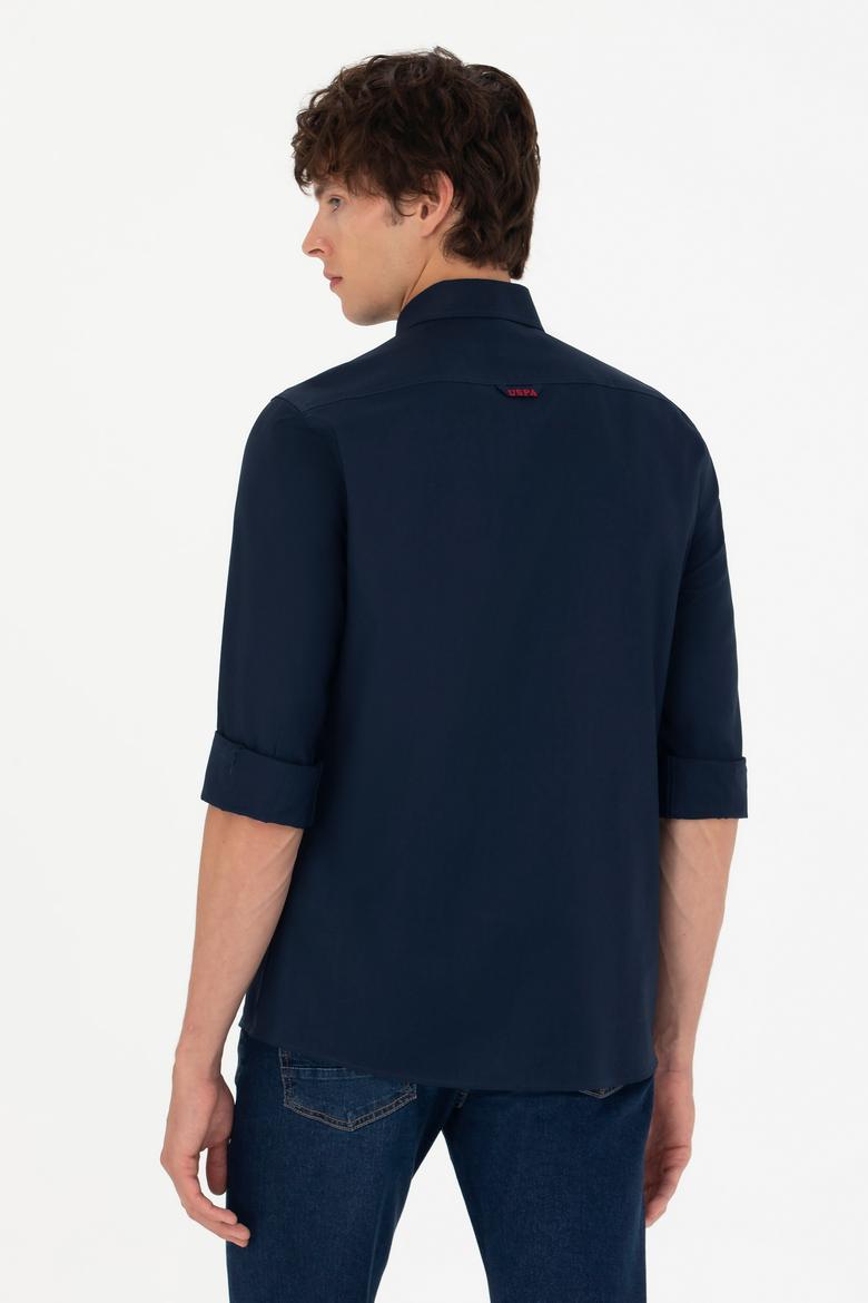 Erkek Lacivert Uzun Kollu Basic Gömlek - 50271291024