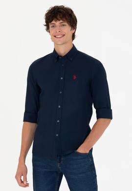 Erkek Lacivert Uzun Kollu Basic Gömlek - 50271291024