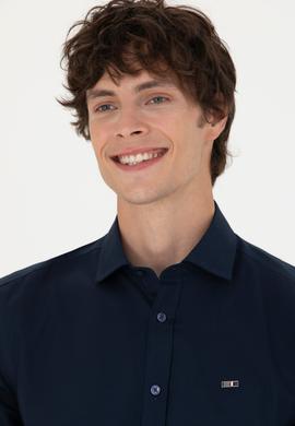 Erkek Lacivert Uzun Kollu Basic Gömlek - 50271279024