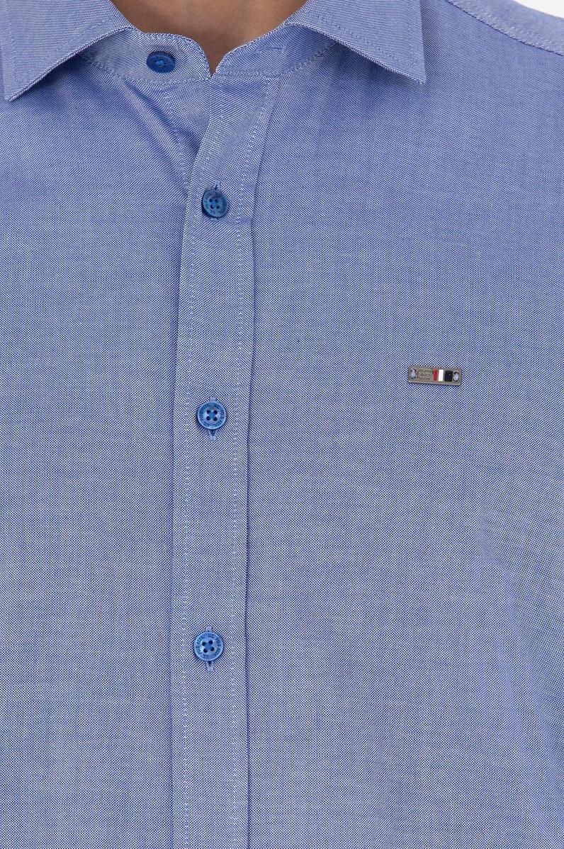 Erkek Saks Uzun Kollu Basic Gömlek