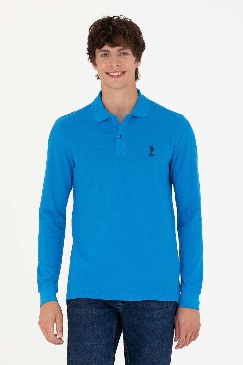 Erkek Kobalt Mavi Basic Sweatshirt