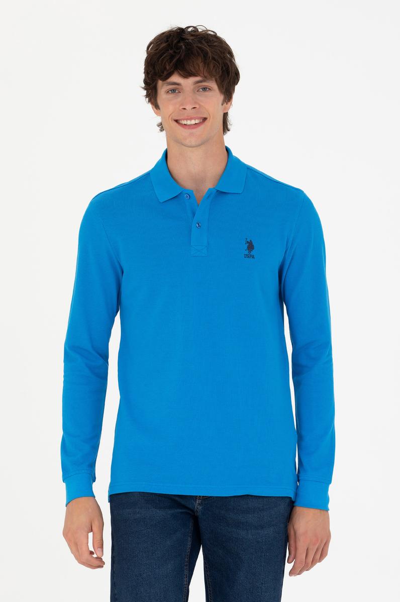 Erkek Kobalt Mavi Basic Sweatshirt