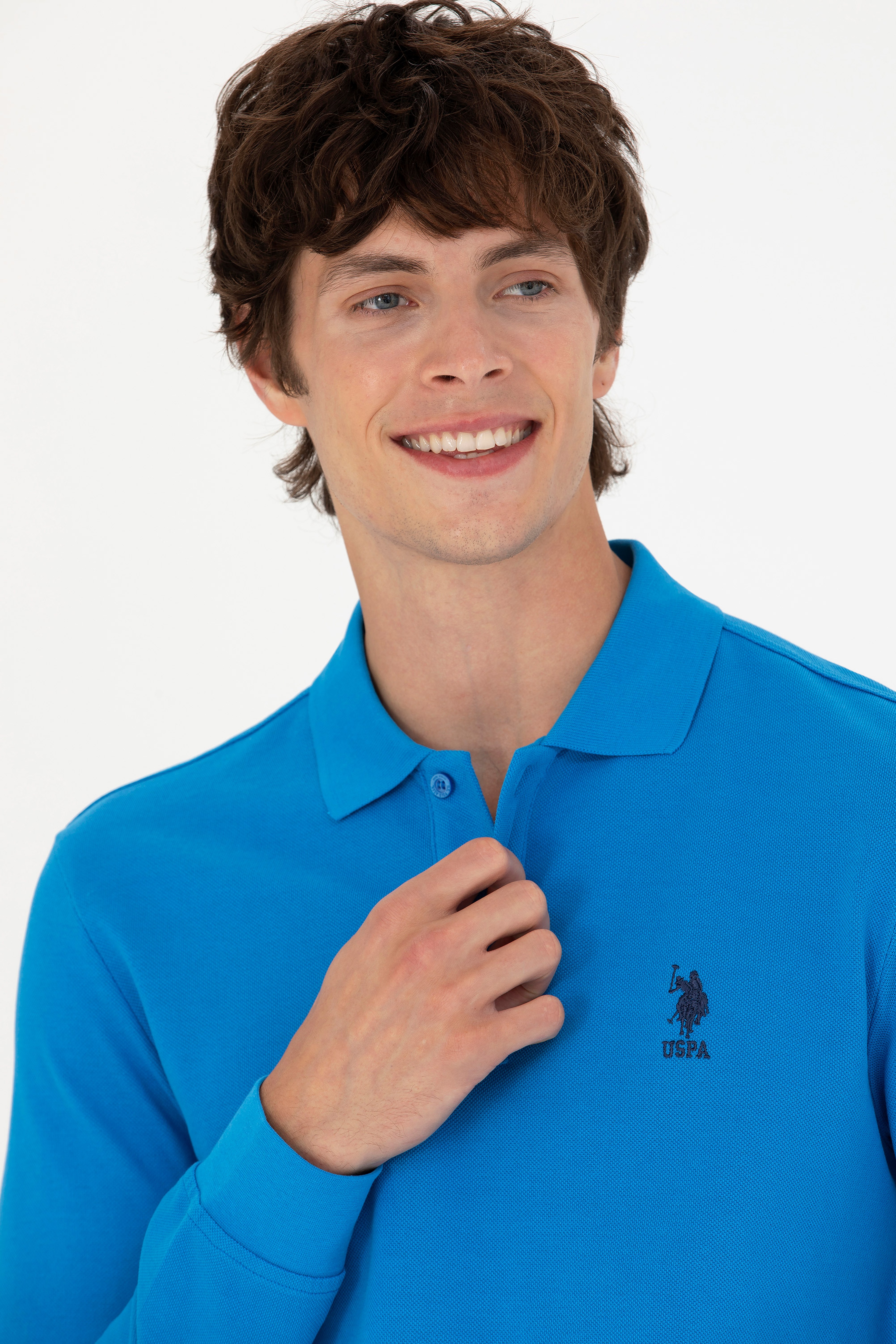 Erkek Kobalt Mavi Basic Sweatshirt