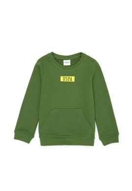 Erkek Çocuk Yeşil Basic Bisiklet Yaka Sweatshirt - 50274408032