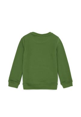 Erkek Çocuk Yeşil Basic Bisiklet Yaka Sweatshirt - 50274408032