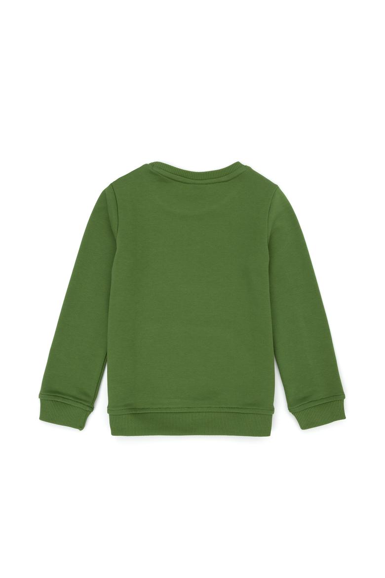 Erkek Çocuk Yeşil Basic Bisiklet Yaka Sweatshirt - 50274408032