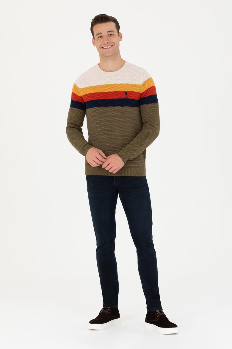 Erkek Haki Bisiklet Yaka Kazak - 50275762006