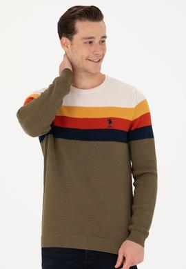 Erkek Haki Bisiklet Yaka Kazak - 50275762006