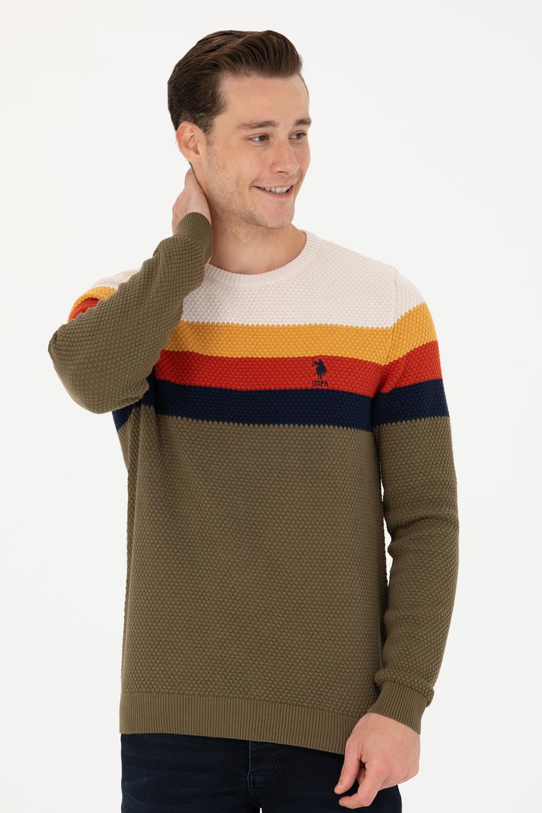 Erkek Haki Bisiklet Yaka Kazak - 50275762006