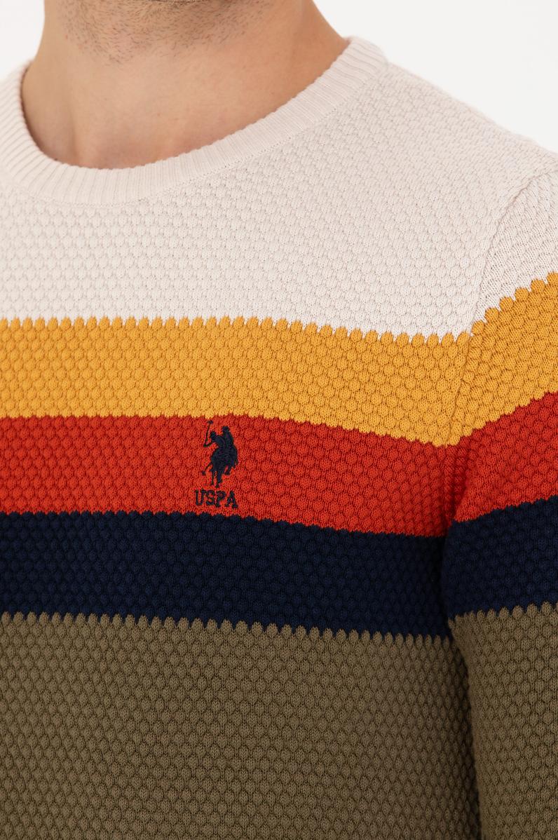 Erkek Haki Bisiklet Yaka Kazak