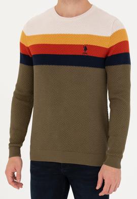 Erkek Haki Bisiklet Yaka Kazak - 50275762006