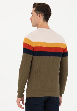 Erkek Haki Bisiklet Yaka Kazak - 50275762006