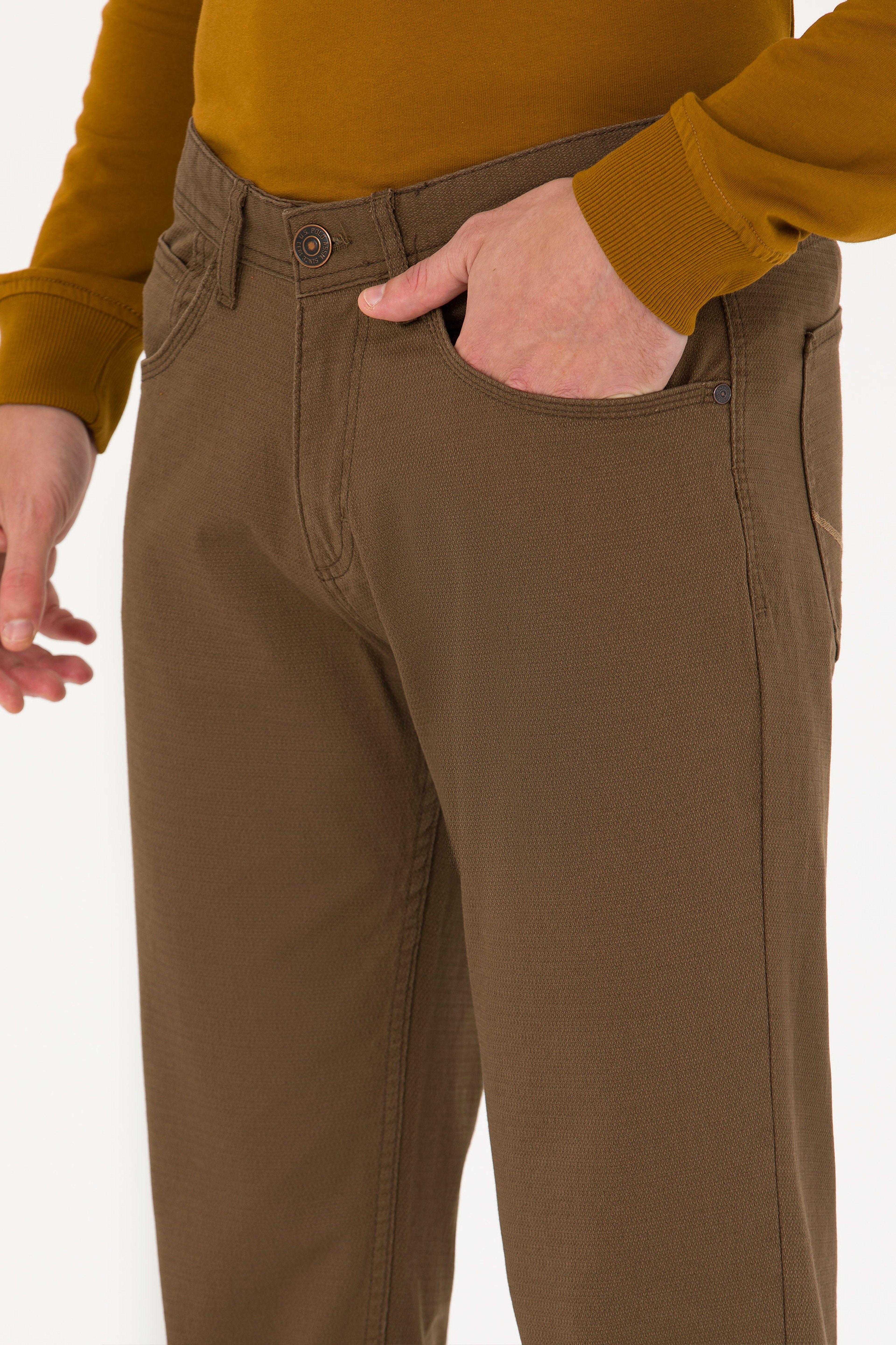 Erkek Regular Fit Coconut Kanvas Pantolon - Image 6