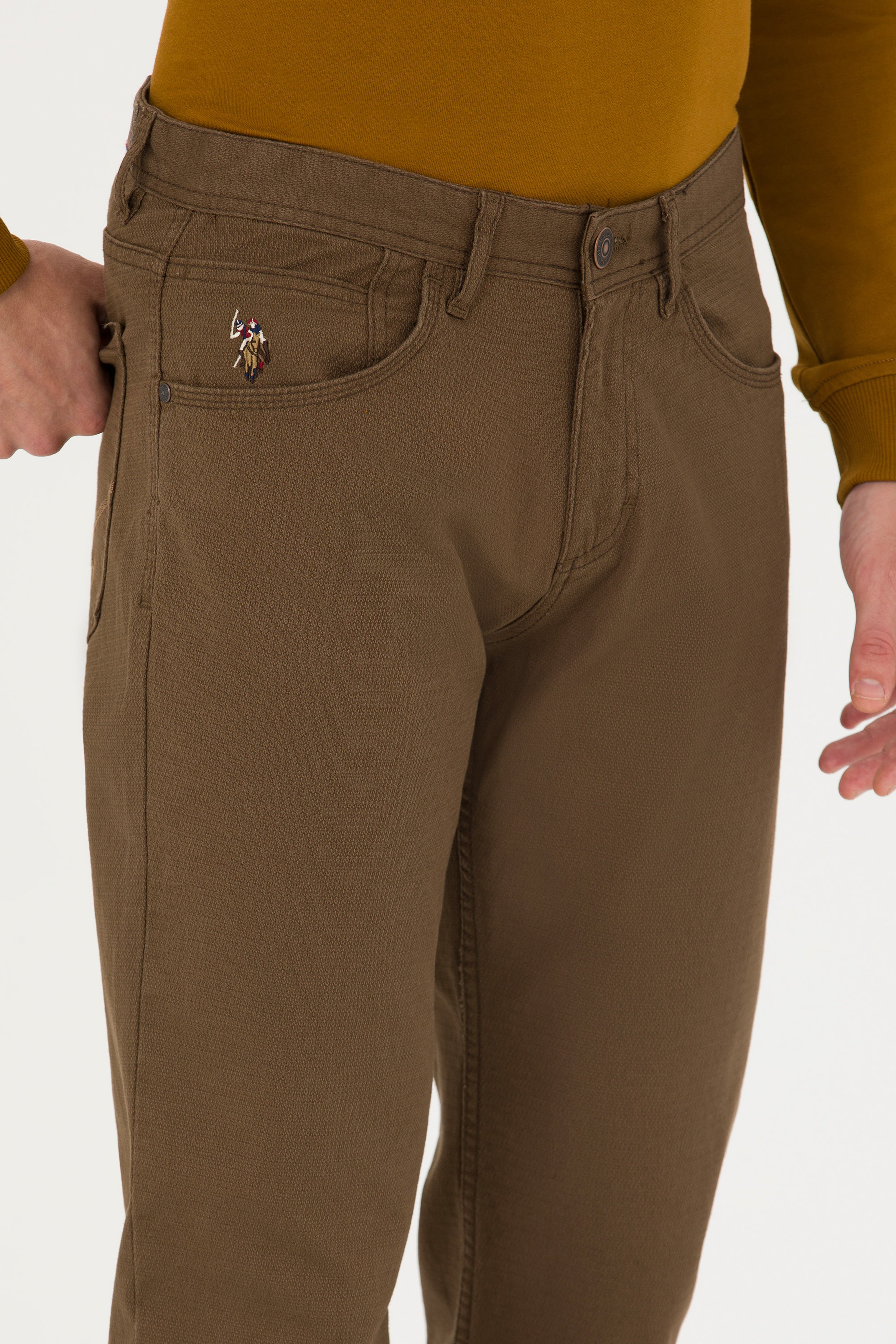 Erkek Regular Fit Coconut Kanvas Pantolon - Image 5