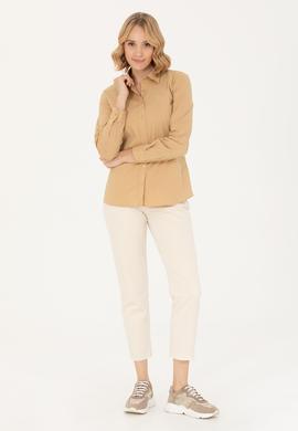 Kadın Camel Uzun Kollu Basic Gömlek - 50262883088