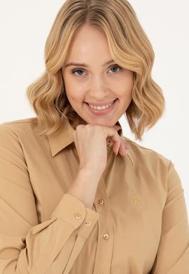 Kadın Camel Uzun Kollu Basic Gömlek - 50262883088