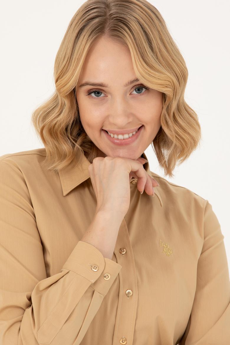 Kadın Camel Uzun Kollu Basic Gömlek - 50262883088
