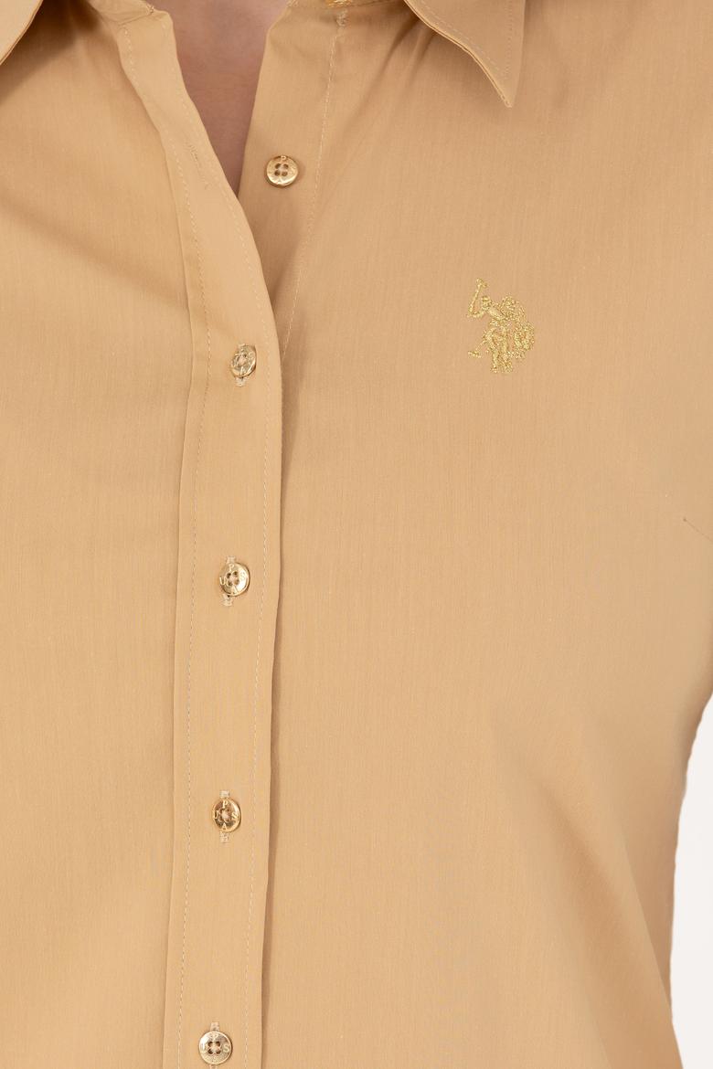 Kadın Camel Uzun Kollu Basic Gömlek - 50262883088