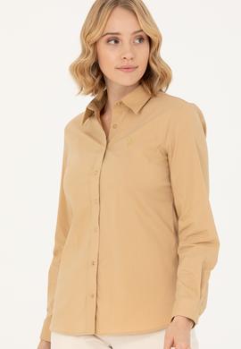 Kadın Camel Uzun Kollu Basic Gömlek - 50262883088