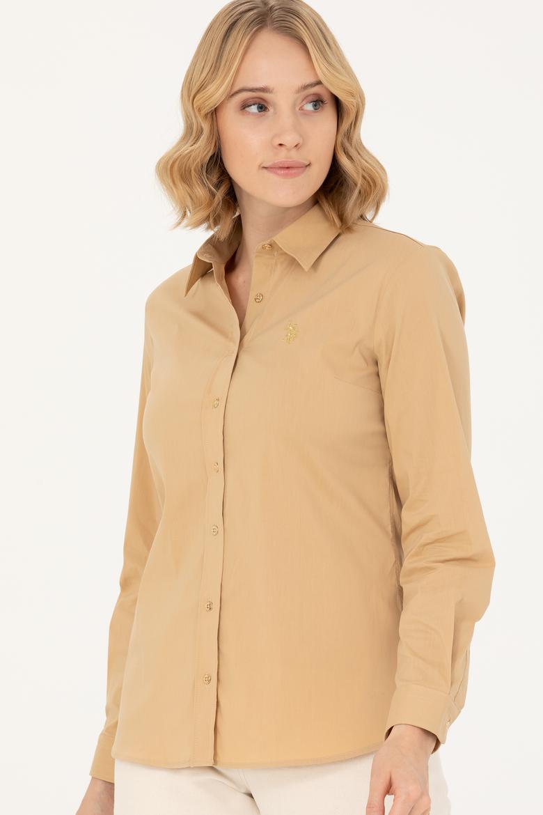 Kadın Camel Uzun Kollu Basic Gömlek - 50262883088
