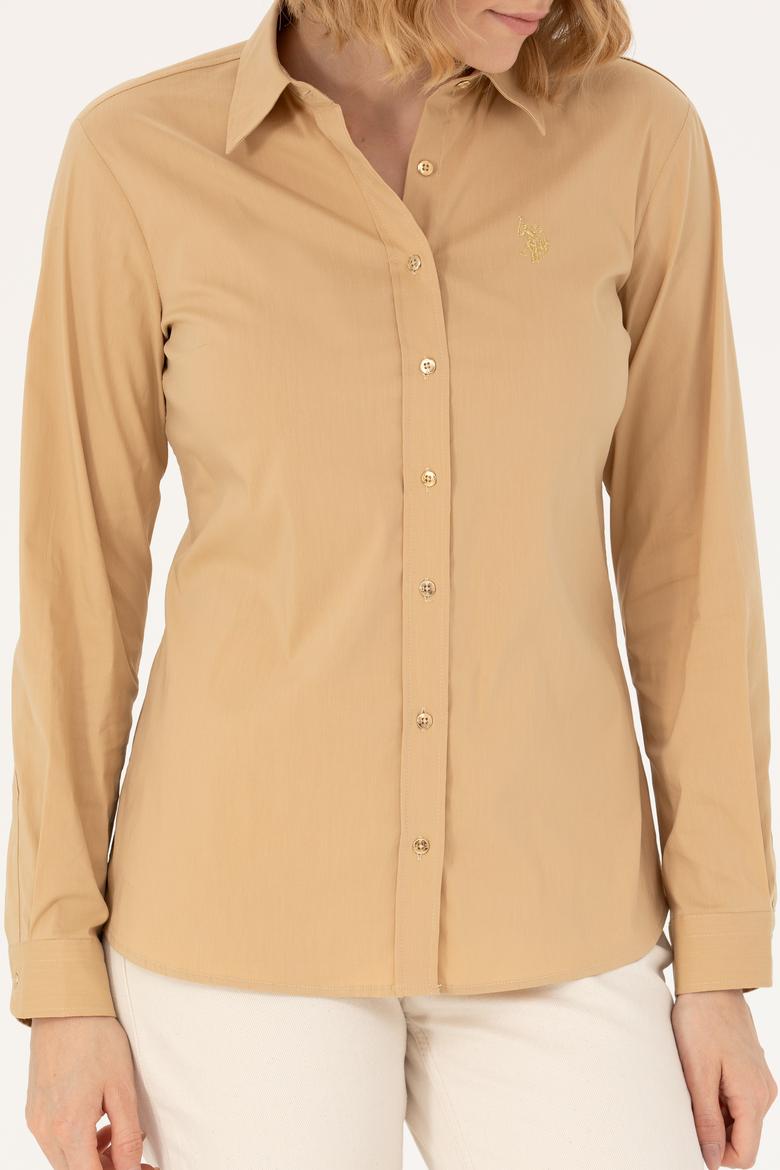 Kadın Camel Uzun Kollu Basic Gömlek - 50262883088