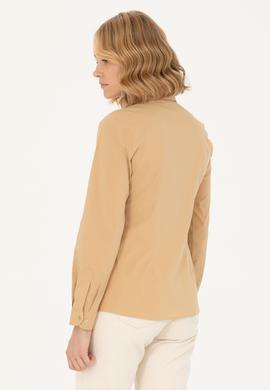Kadın Camel Uzun Kollu Basic Gömlek - 50262883088