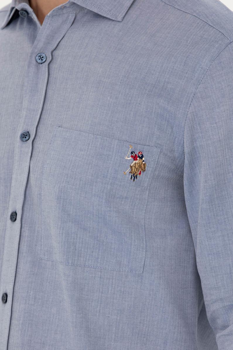 Erkek Lacivert Uzun Kollu Gömlek