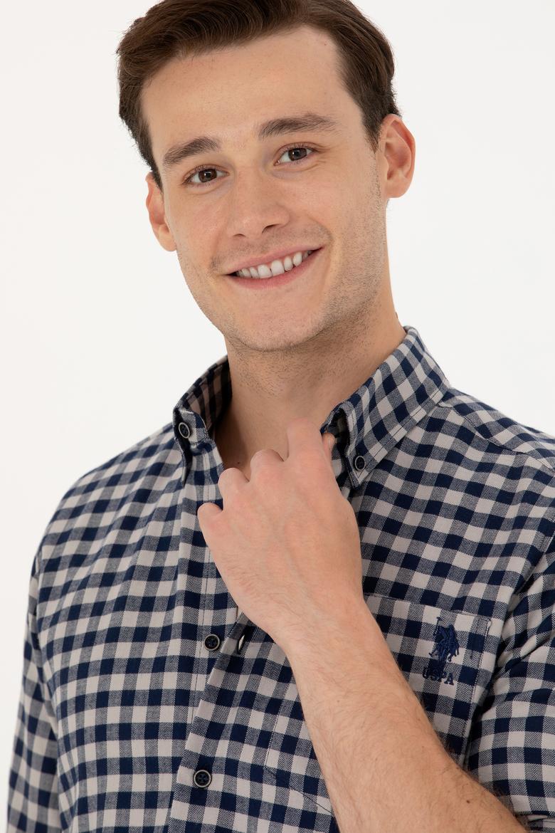 Erkek Kareli Lacivert Gömlek - 50272690031