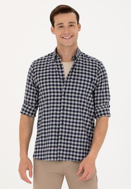 Erkek Kareli Lacivert Gömlek - 50272690031