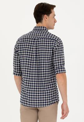 Erkek Kareli Lacivert Gömlek - 50272690031